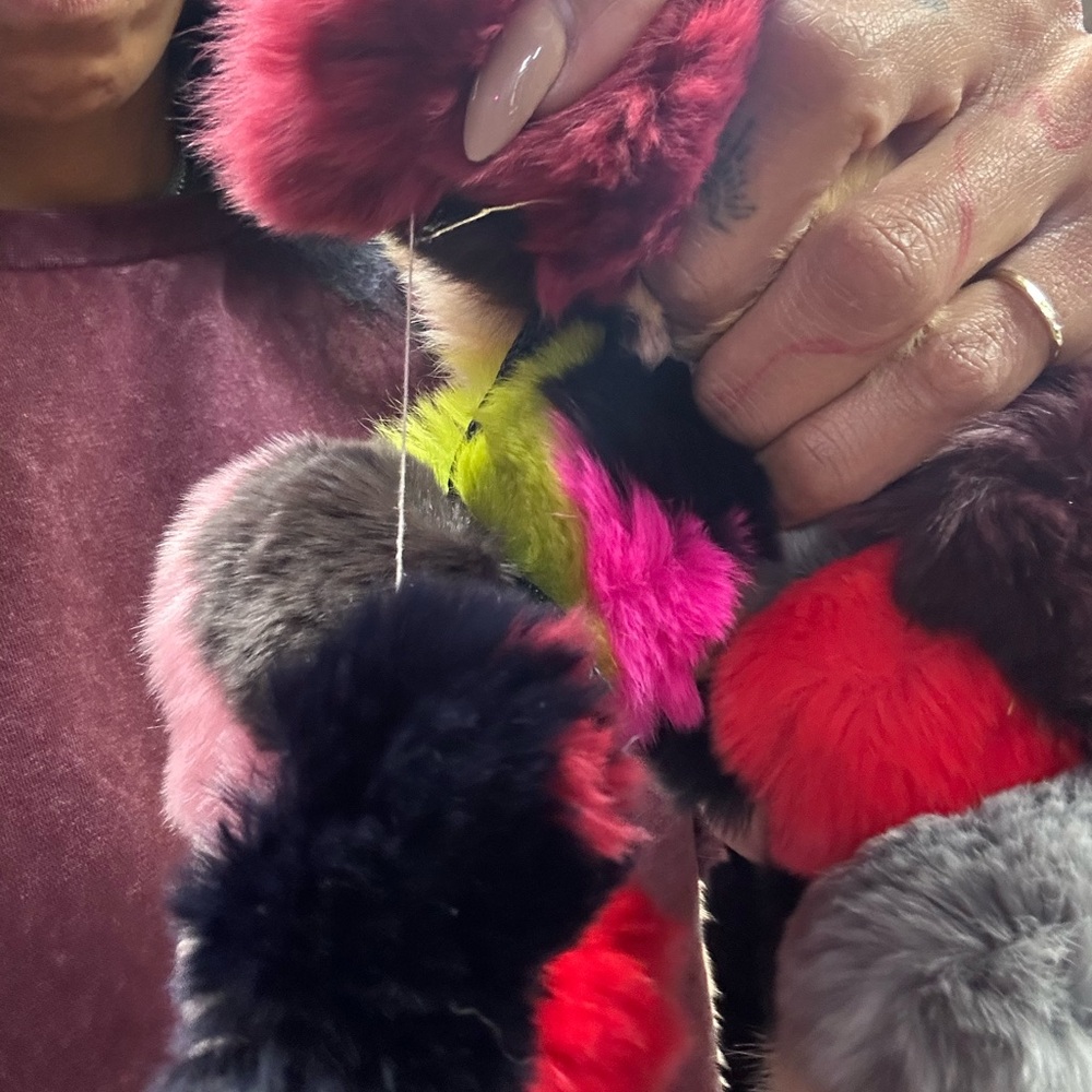 Colorful Rabbit Fur Scarf - Picture 8 of 8